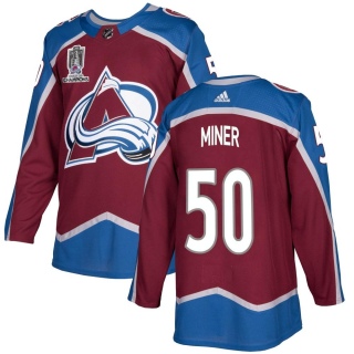 Men's Trent Miner Colorado Avalanche Adidas Burgundy Home 2022 Stanley Cup Champions Jersey - Authentic