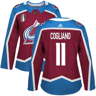 Women's Andrew Cogliano Colorado Avalanche Adidas Burgundy Home 2022 Stanley Cup Final Patch Jersey - Authentic