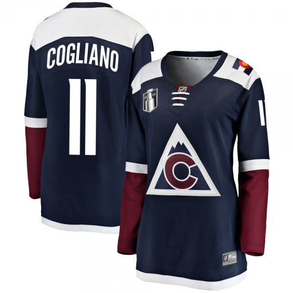 Women's Andrew Cogliano Colorado Avalanche Fanatics Branded Alternate 2022 Stanley Cup Final Patch Jersey - Breakaway Navy