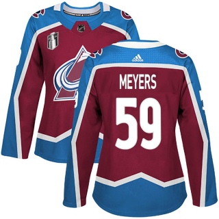 Women's Ben Meyers Colorado Avalanche Adidas Burgundy Home 2022 Stanley Cup Final Patch Jersey - Authentic