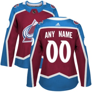 Women's Custom Colorado Avalanche Adidas Burgundy Home Jersey - Authentic Red