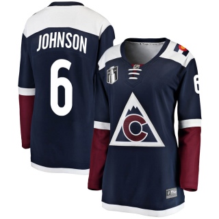 Women's Erik Johnson Colorado Avalanche Fanatics Branded Alternate 2022 Stanley Cup Final Patch Jersey - Breakaway Navy