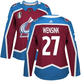 Women's John Wensink Colorado Avalanche Adidas Burgundy Home 2022 Stanley Cup Final Patch Jersey - Authentic