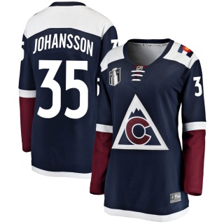 Women's Jonas Johansson Colorado Avalanche Fanatics Branded Alternate 2022 Stanley Cup Final Patch Jersey - Breakaway Navy