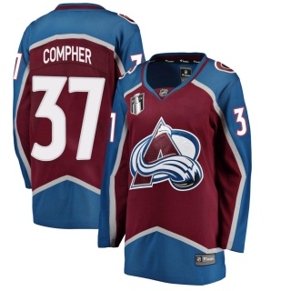 Women's J.t. Compher Colorado Avalanche Fanatics Branded J.T. Compher Maroon Home 2022 Stanley Cup Final Patch Jersey - Breakawa