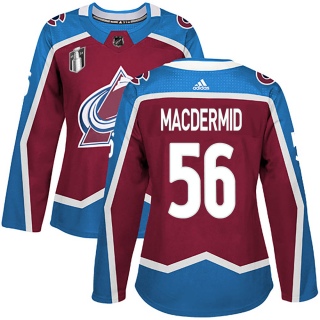 Women's Kurtis MacDermid Colorado Avalanche Adidas Burgundy Home 2022 Stanley Cup Final Patch Jersey - Authentic