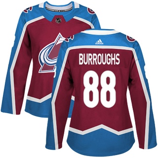 Women's Kyle Burroughs Colorado Avalanche Adidas Burgundy Home Jersey - Authentic