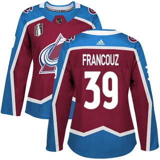 Women's Pavel Francouz Colorado Avalanche Adidas Burgundy Home 2022 Stanley Cup Final Patch Jersey - Authentic