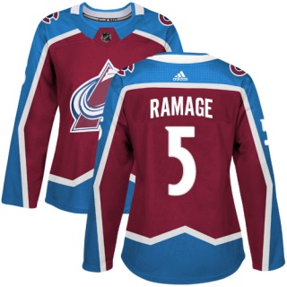 Women's Rob Ramage Colorado Avalanche Adidas Burgundy Home Jersey - Authentic Red