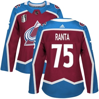 Women's Sampo Ranta Colorado Avalanche Adidas Burgundy Home 2022 Stanley Cup Final Patch Jersey - Authentic
