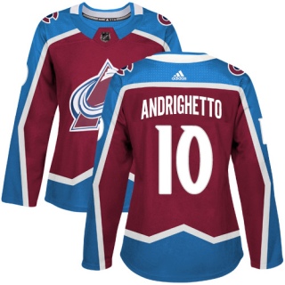 Women's Sven Andrighetto Colorado Avalanche Adidas Burgundy Home Jersey - Authentic Red