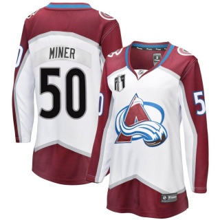 Women's Trent Miner Colorado Avalanche Fanatics Branded Away 2022 Stanley Cup Final Patch Jersey - Breakaway White
