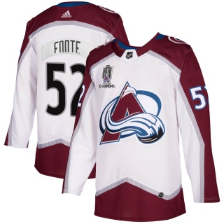 Youth Adam Foote Colorado Avalanche Adidas 2020/21 Away 2022 Stanley Cup Champions Jersey - Authentic White