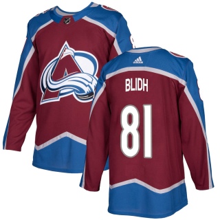 Youth Anton Blidh Colorado Avalanche Adidas Burgundy Home Jersey - Authentic