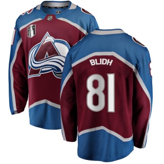 Youth Anton Blidh Colorado Avalanche Fanatics Branded Maroon Home 2022 Stanley Cup Final Patch Jersey - Breakaway