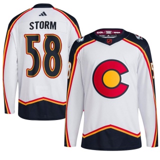 Youth Ben Storm Colorado Avalanche Adidas Reverse Retro 2.0 Jersey - Authentic White