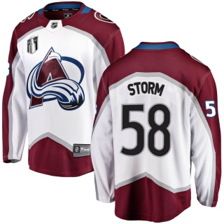 Youth Ben Storm Colorado Avalanche Fanatics Branded Away 2022 Stanley Cup Final Patch Jersey - Breakaway White