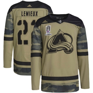 Youth Claude Lemieux Colorado Avalanche Adidas Military Appreciation Practice 2022 Stanley Cup Champions Jersey - Authentic Camo