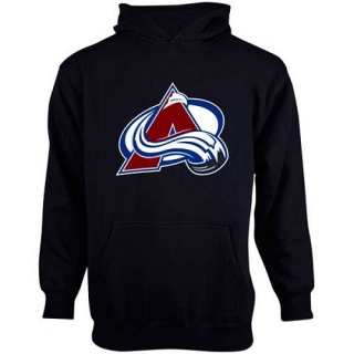 Youth Colorado Avalanche Men's Old Time Hockey Big Logo Fleece Pullover Hoodie - Steel - Blue