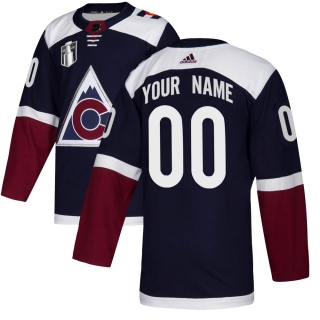 Youth Custom Colorado Avalanche Adidas Custom Alternate 2022 Stanley Cup Final Patch Jersey - Authentic Navy