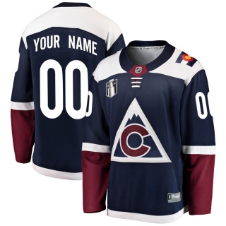 Youth Custom Colorado Avalanche Fanatics Branded Custom Alternate 2022 Stanley Cup Final Patch Jersey - Breakaway Navy