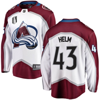 Youth Darren Helm Colorado Avalanche Fanatics Branded Away 2022 Stanley Cup Final Patch Jersey - Breakaway White