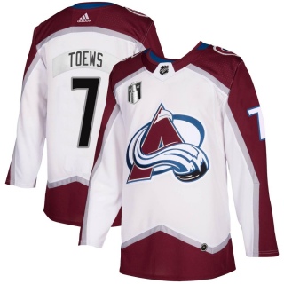 Youth Devon Toews Colorado Avalanche Adidas 2020/21 Away 2022 Stanley Cup Final Patch Jersey - Authentic White