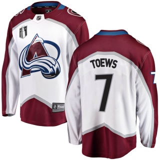 Youth Devon Toews Colorado Avalanche Fanatics Branded Away 2022 Stanley Cup Final Patch Jersey - Breakaway White