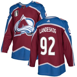 Youth Gabriel Landeskog Colorado Avalanche Adidas Burgundy Home 2022 Stanley Cup Final Patch Jersey - Authentic