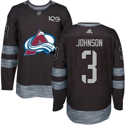 Youth Jack Johnson Colorado Avalanche 1917- 100th Anniversary Jersey - Authentic Black