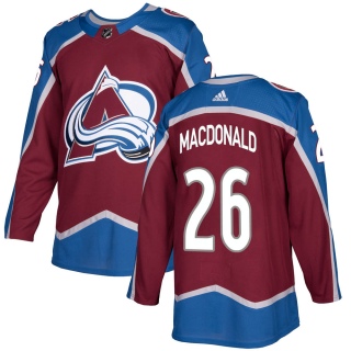 Youth Jacob MacDonald Colorado Avalanche Adidas Burgundy Home Jersey - Authentic