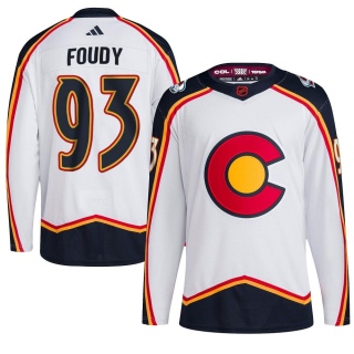 Youth Jean-Luc Foudy Colorado Avalanche Adidas Reverse Retro 2.0 Jersey - Authentic White