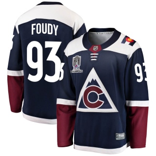Youth Jean-Luc Foudy Colorado Avalanche Fanatics Branded Alternate 2022 Stanley Cup Champions Jersey - Breakaway Navy