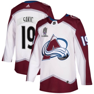 Youth Joe Sakic Colorado Avalanche Adidas 2020/21 Away 2022 Stanley Cup Champions Jersey - Authentic White