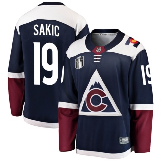 Youth Joe Sakic Colorado Avalanche Fanatics Branded Alternate 2022 Stanley Cup Final Patch Jersey - Breakaway Navy