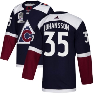 Youth Jonas Johansson Colorado Avalanche Adidas Alternate 2022 Stanley Cup Champions Jersey - Authentic Navy