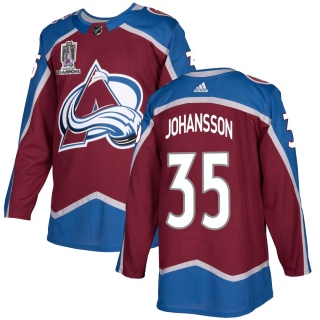 Youth Jonas Johansson Colorado Avalanche Adidas Burgundy Home 2022 Stanley Cup Champions Jersey - Authentic