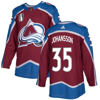 Youth Jonas Johansson Colorado Avalanche Adidas Burgundy Home 2022 Stanley Cup Final Patch Jersey - Authentic