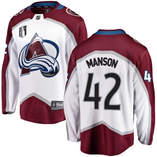 Youth Josh Manson Colorado Avalanche Fanatics Branded Away 2022 Stanley Cup Final Patch Jersey - Breakaway White