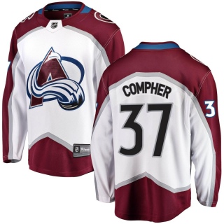 Youth J.t. Compher Colorado Avalanche Fanatics Branded J.T. Compher Away Jersey - Breakaway White