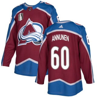 Youth Justus Annunen Colorado Avalanche Adidas Burgundy Home 2022 Stanley Cup Final Patch Jersey - Authentic
