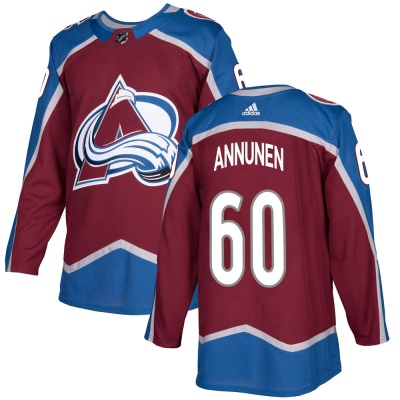 Youth Justus Annunen Colorado Avalanche Adidas Burgundy Home Jersey - Authentic