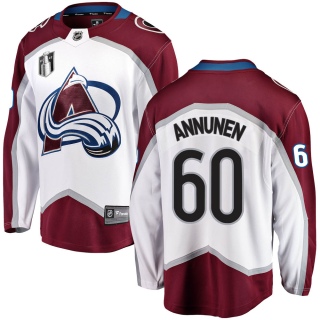 Youth Justus Annunen Colorado Avalanche Fanatics Branded Away 2022 Stanley Cup Final Patch Jersey - Breakaway White