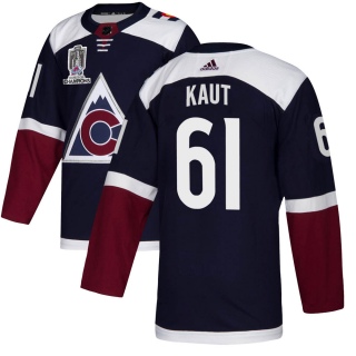 Youth Martin Kaut Colorado Avalanche Adidas Alternate 2022 Stanley Cup Champions Jersey - Authentic Navy