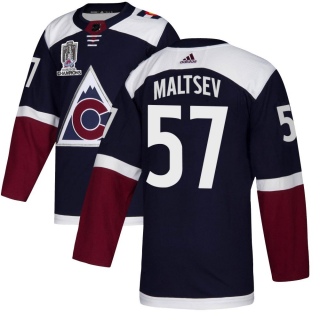 Youth Mikhail Maltsev Colorado Avalanche Adidas Alternate 2022 Stanley Cup Champions Jersey - Authentic Navy