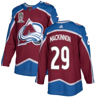 Youth Nathan MacKinnon Colorado Avalanche Adidas Burgundy Home 2022 Stanley Cup Champions Jersey - Authentic