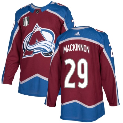 Youth Nathan MacKinnon Colorado Avalanche Adidas Burgundy Home 2022 Stanley Cup Final Patch Jersey - Authentic