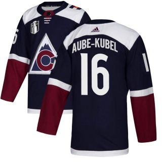 Youth Nicolas Aube-Kubel Colorado Avalanche Adidas Alternate 2022 Stanley Cup Final Patch Jersey - Authentic Navy