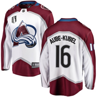 Youth Nicolas Aube-Kubel Colorado Avalanche Fanatics Branded Away 2022 Stanley Cup Final Patch Jersey - Breakaway White