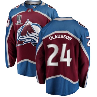 Youth Oskar Olausson Colorado Avalanche Fanatics Branded Maroon Home 2022 Stanley Cup Champions Jersey - Breakaway